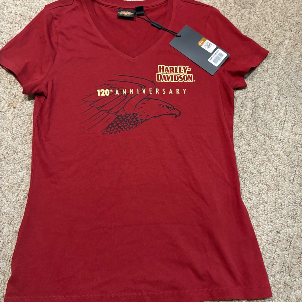 Harley-Davidson Women's Red 120th Anniversary Tee